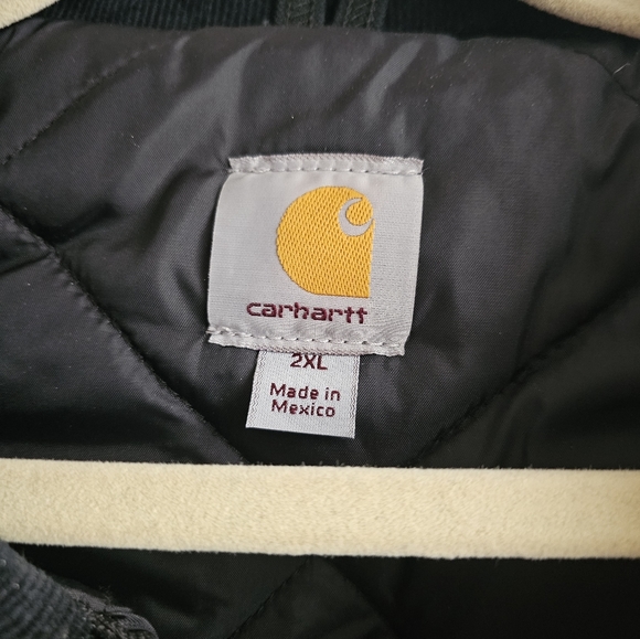 Black Arctic Quilt Duck Traditional Work Jacket by Carhartt 2XL - Picture 6 of 10